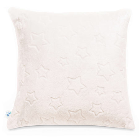 dekoracyjna poszewka na poduszkę dla dziecka minky stars w kolorze cream