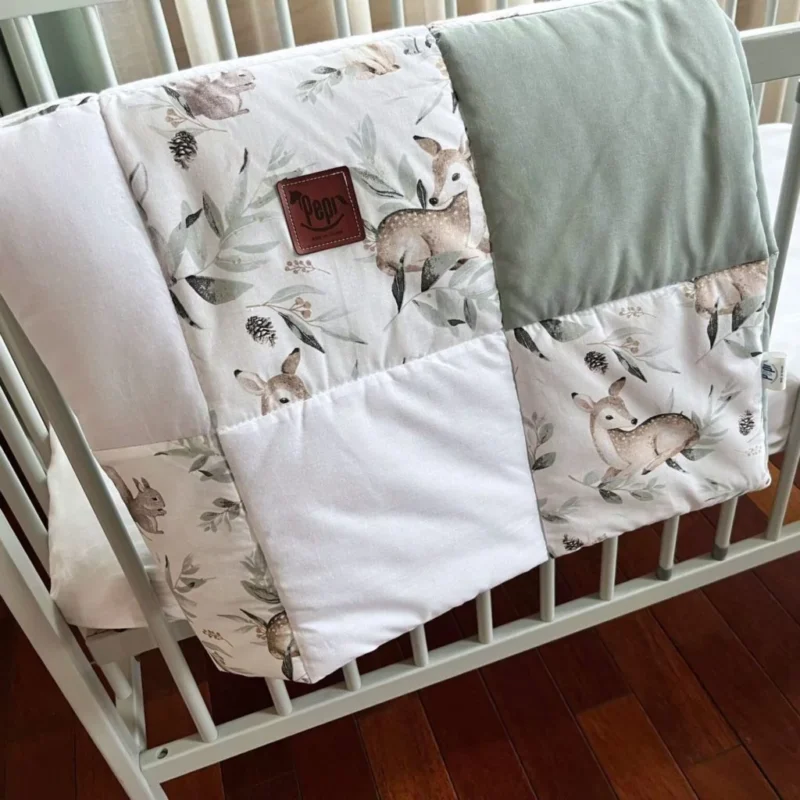 Kołderka patchwork 100×140 Green Groove - obrazek 4