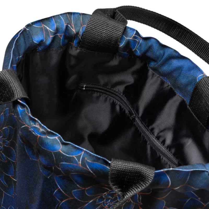 Wodoodporny worko-plecak 2w1 - Peony Black - obrazek 3