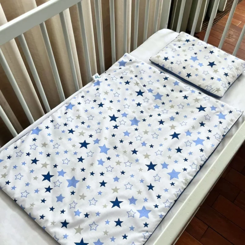Zestaw kocyk 55×75 i płaska poduszka 25×35 Eledreams Blue - obrazek 4