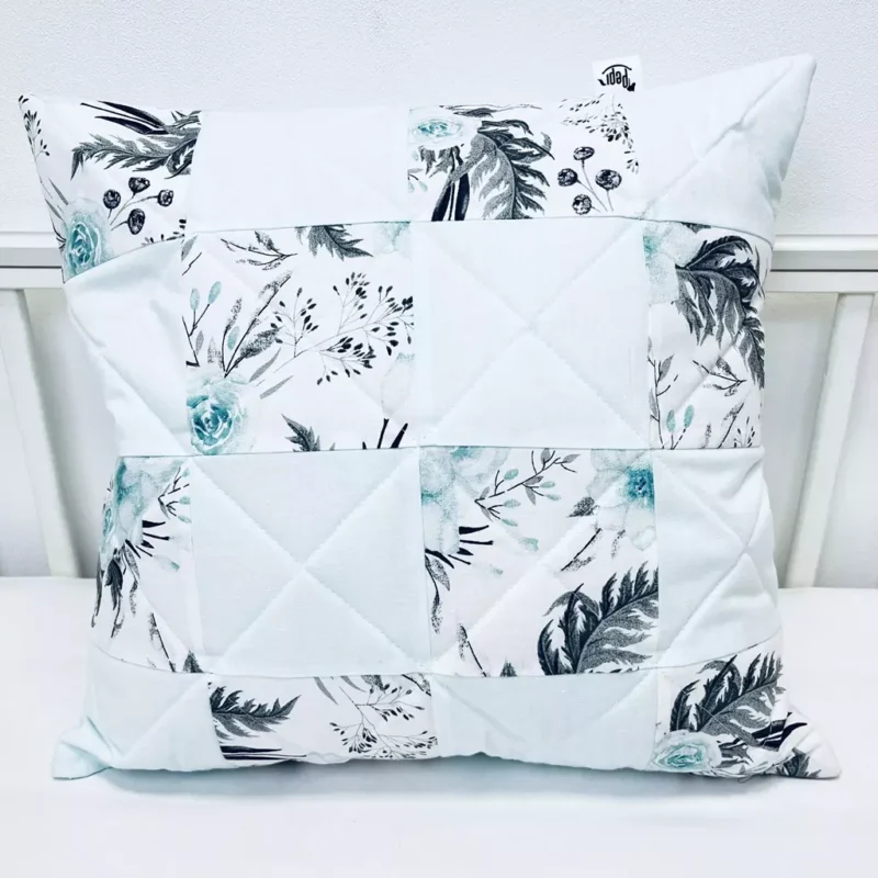 UNIKAT***Poszewka na poduszkę patchwork 40×40 Garden Mint