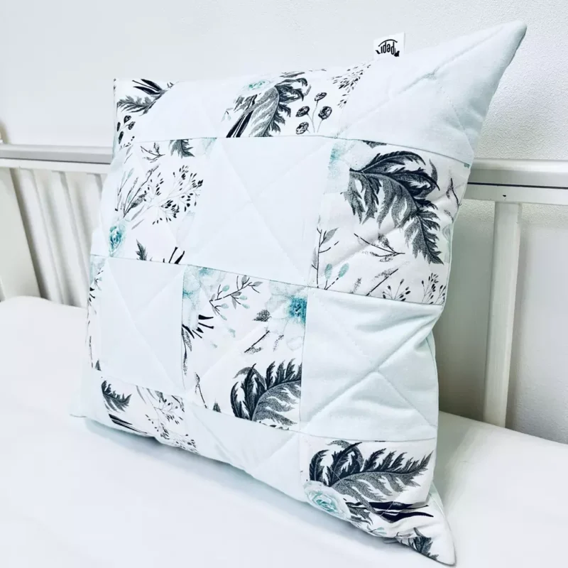 UNIKAT***Poszewka na poduszkę patchwork 40×40 Garden Mint - obrazek 2