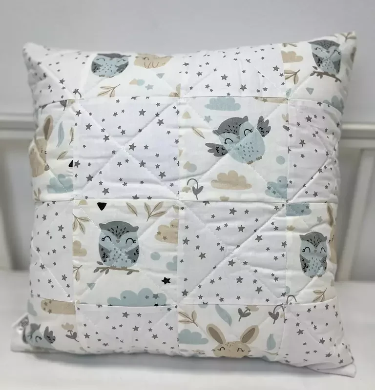 UNIKAT***Poszewka na poduszkę patchwork 40×40 Forest Friends grey galaxy