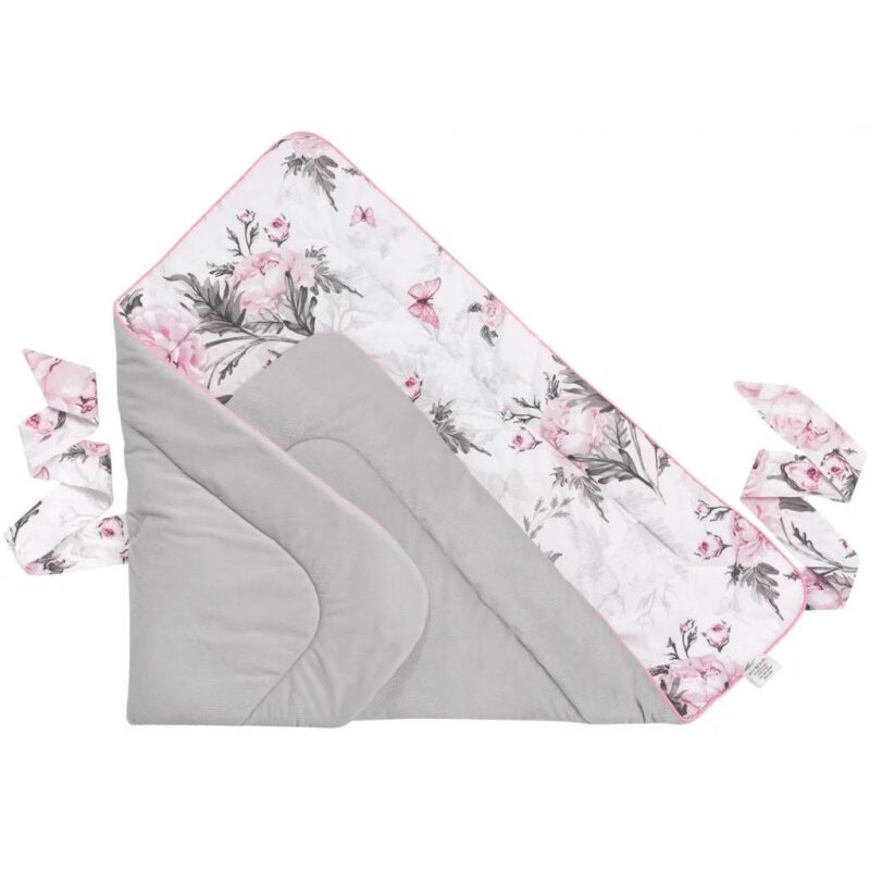 Rożek Pink Flowers z velvetem grey - obrazek 2