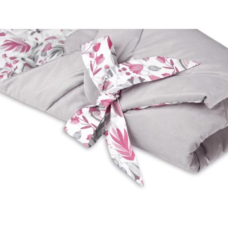 Rożek otulacz - Hummingbird grey - bawełna/velvet - obrazek 2