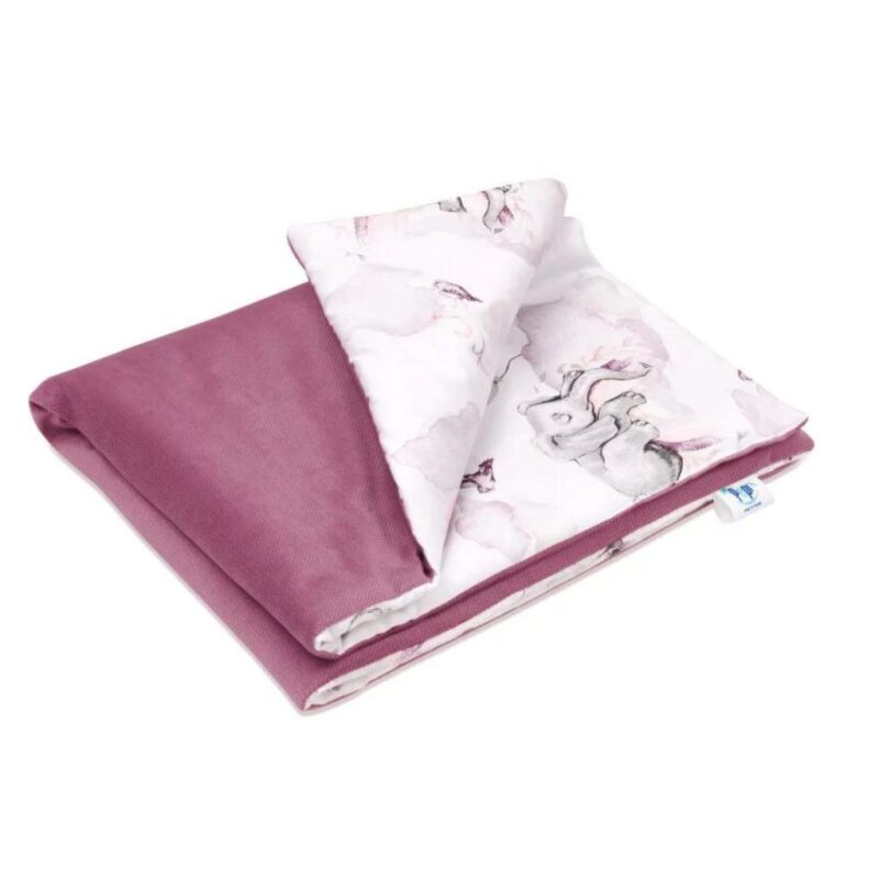 Zestaw poduszka 25x35 i kocyk 55x75 - Eledreams Pink - bawełna/velvet - obrazek 2