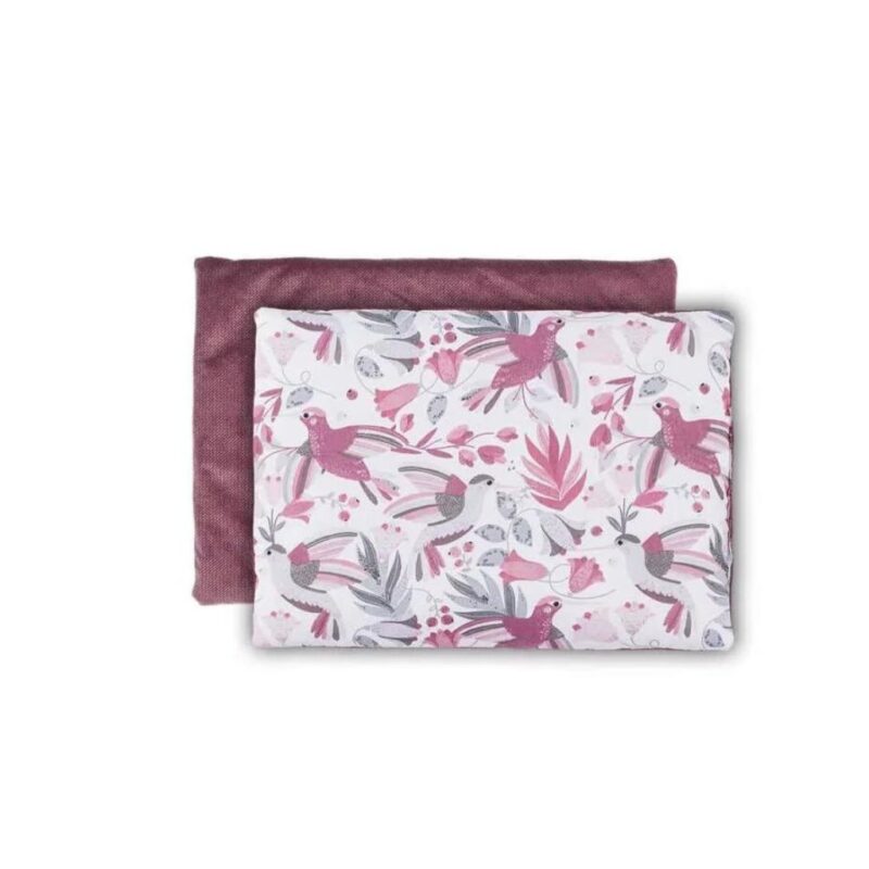 Zestaw poduszka 25x35 i kocyk 55x75 - Hummingbird old rosa - bawełna/velvet - obrazek 2