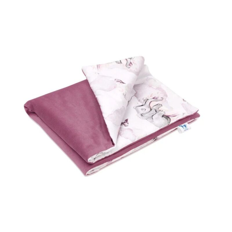 Zestaw kocyk 75×100 i poduszka 30×40 Eledreams Pink z velvetem - obrazek 2