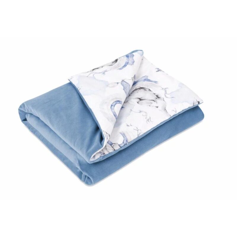 Zestaw kocyk 75×100 i poduszka 30×40 Eledreams Blue z velvetem - obrazek 2