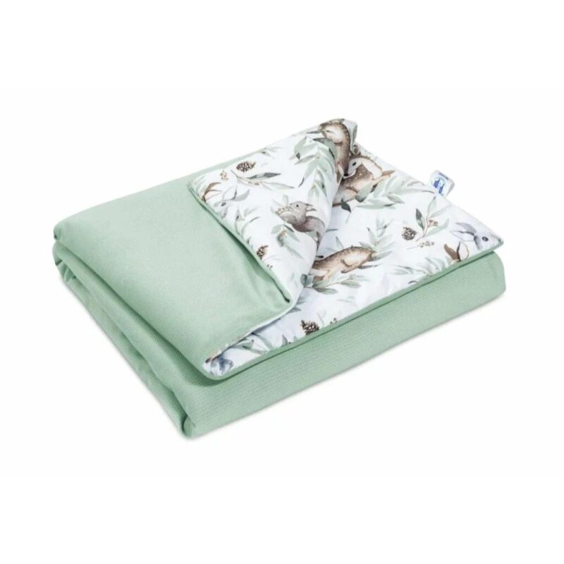 Zestaw kocyk 75×100 i poduszka 30×40 green groove z velvetem - obrazek 3