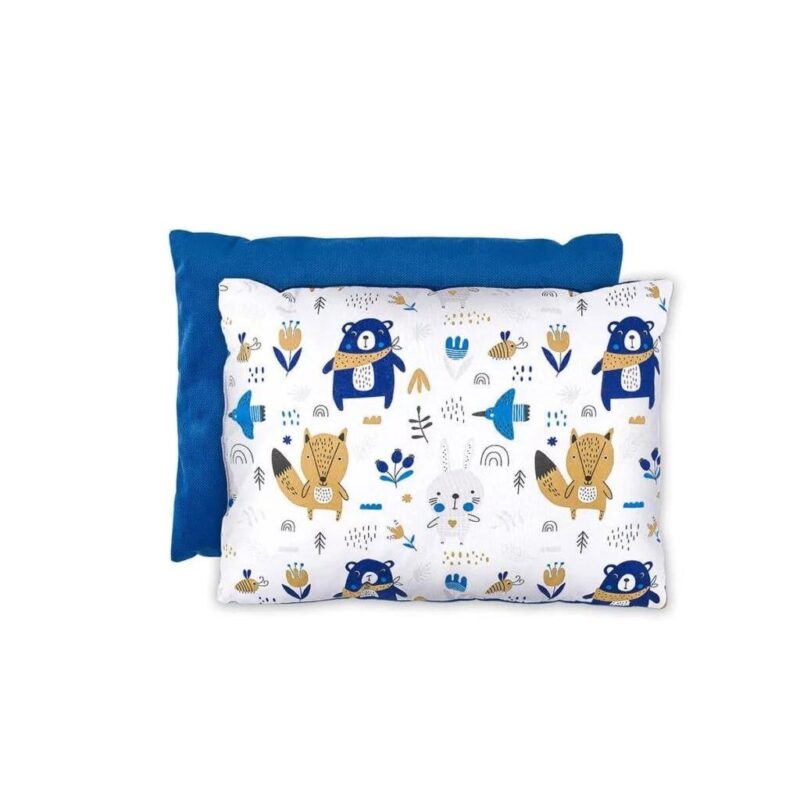Zestaw kocyk 75×100 i poduszka 30×40 blue bear z velvetem granatowym - obrazek 2