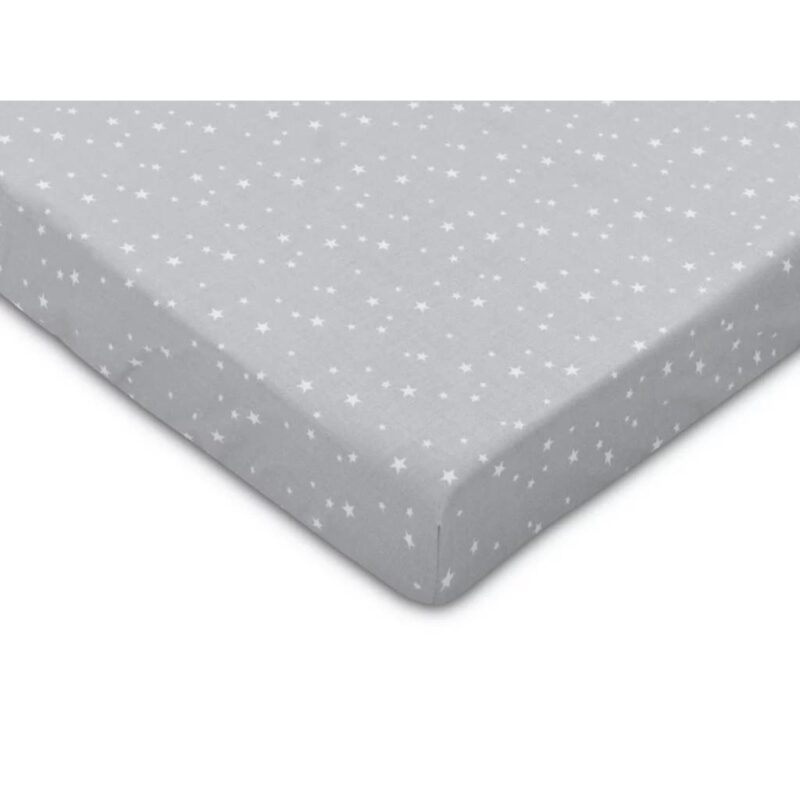 Bawełniane prześcieradło z gumką do łóżeczka 60x120 white galaxy - obrazek 2