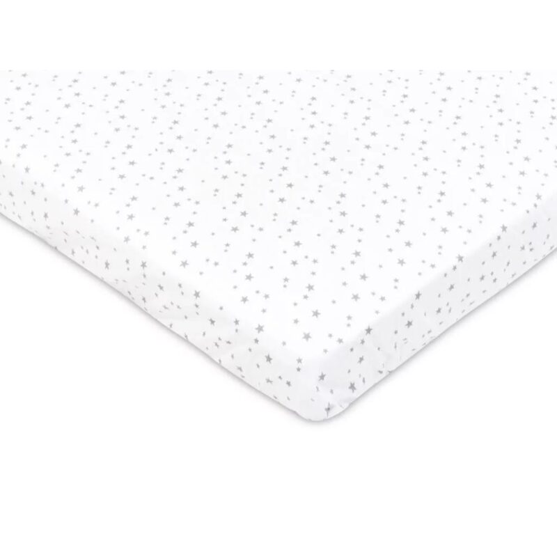 Bawełniane prześcieradło z gumką do łóżeczka 60x120 grey galaxy - obrazek 2