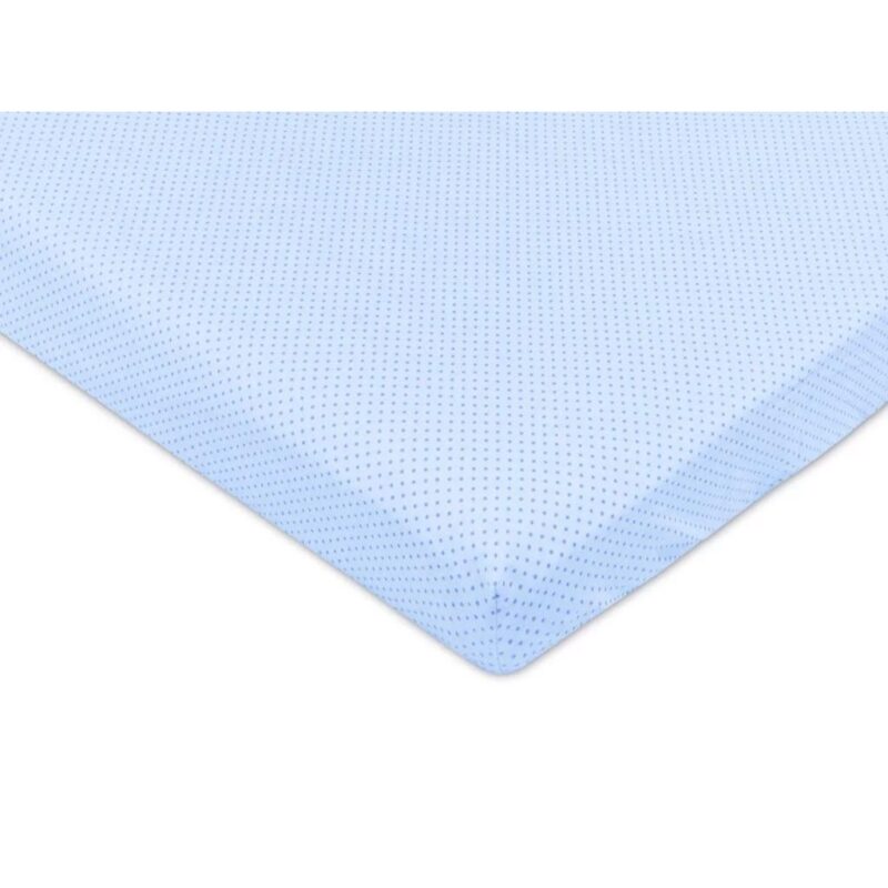 Bawełniane prześcieradło z gumką do łóżeczka 60x120 dots blue - obrazek 2
