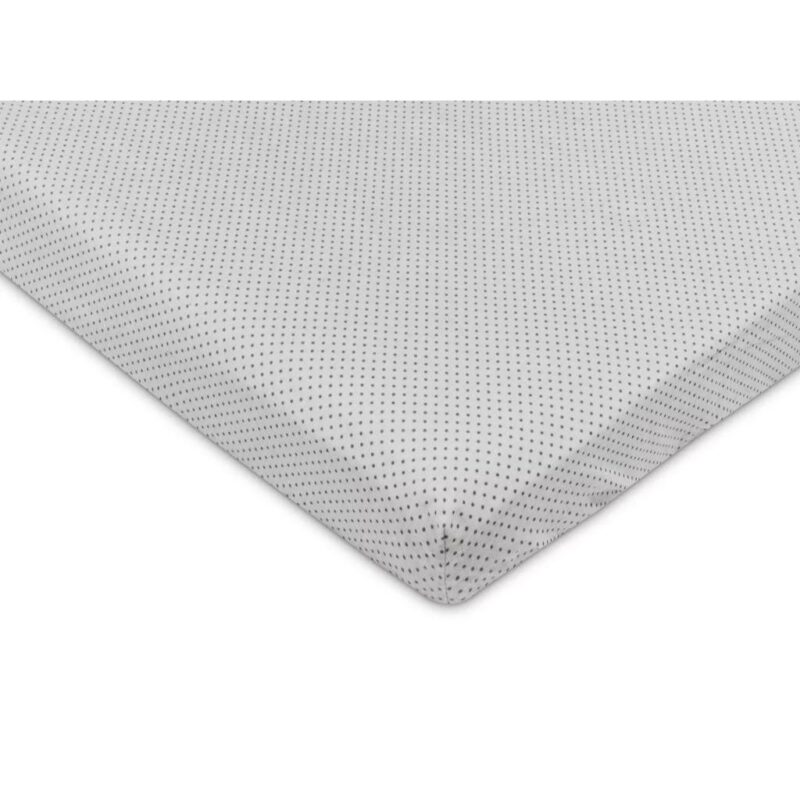 Bawełniane prześcieradło z gumką do łóżeczka 60x120 dots grey - obrazek 2
