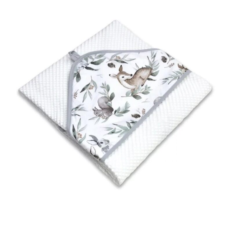 Ręcznik kąpielowy ivory z kapturkiem Green Groove white