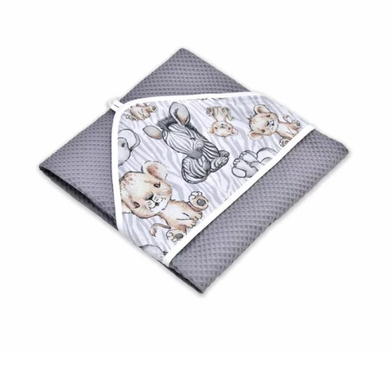 Ręcznik kąpielowy z kapturkiem Safari grey