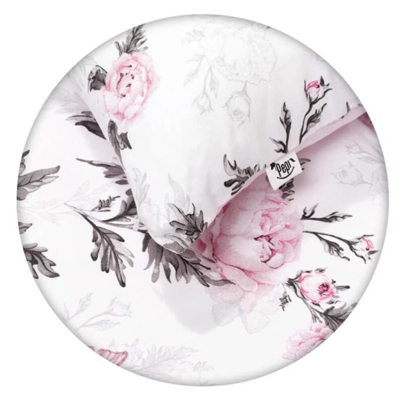 Zestaw 4-elementowy pościeli do łóżeczka 90×120 z prześcieradłem i ochraniaczem Pink Flowers - obrazek 5