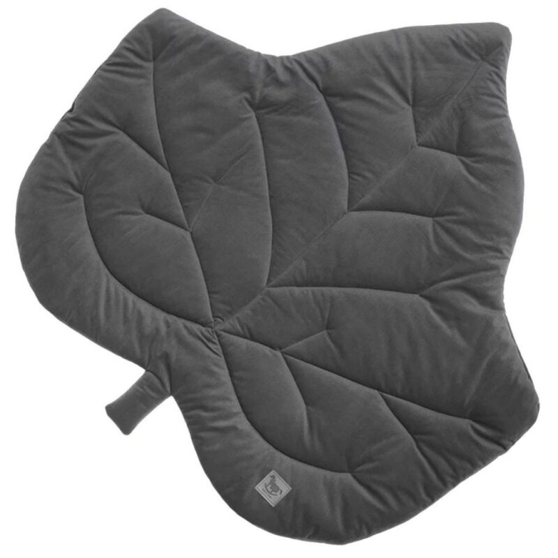 Mata do zabawy liść z velvetem dark grey