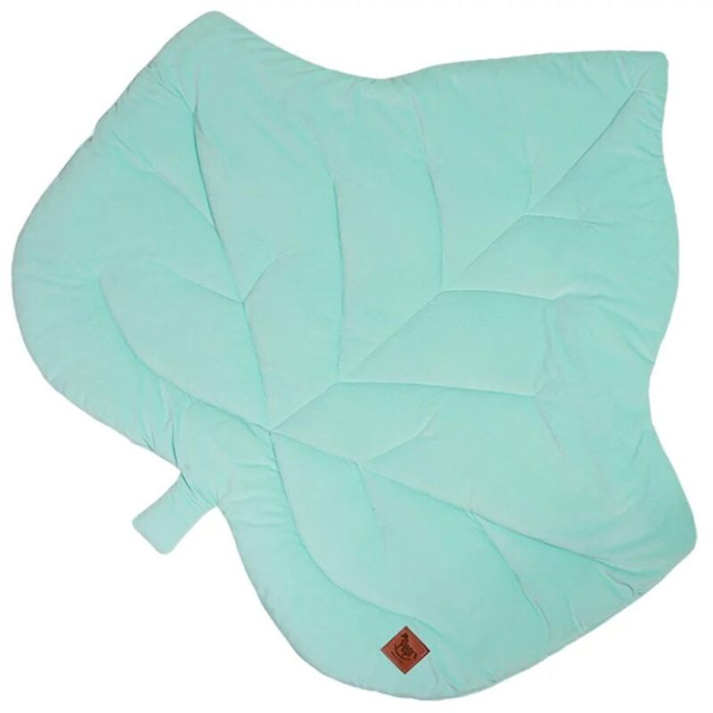 Mata do zabawy liść z velvetem mint