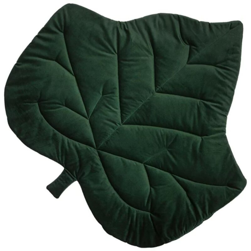 Mata do zabawy liść z velvetem dark green