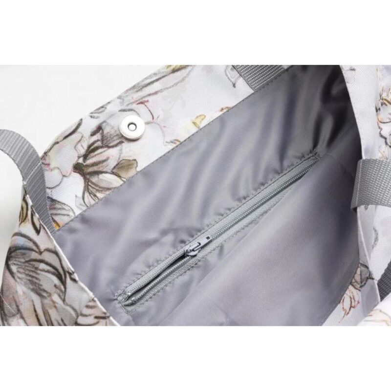 Torba miejska A4 Kwiaty Jabłoni Grey - obrazek 4