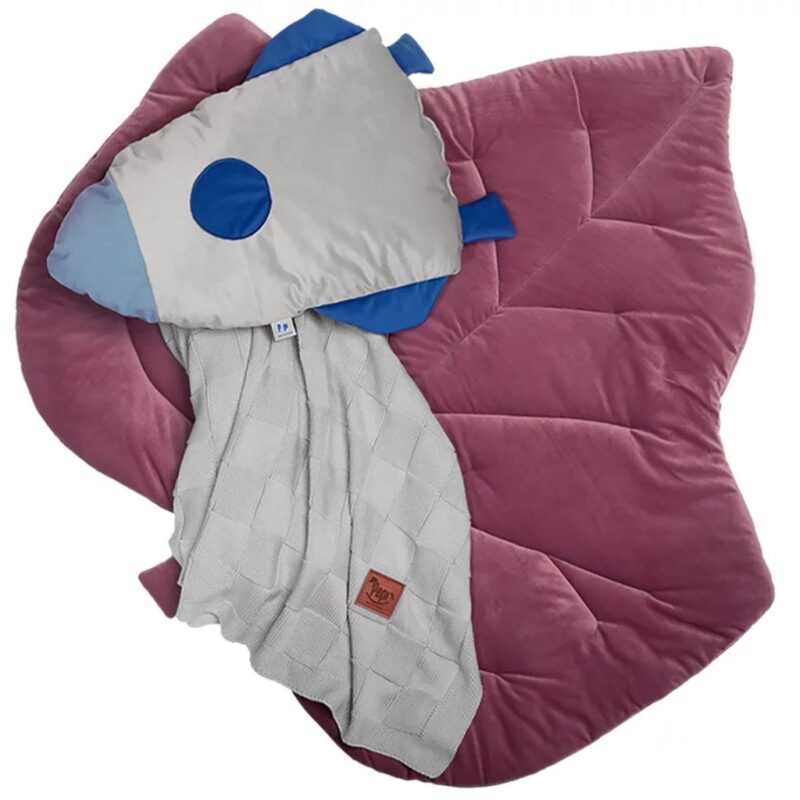 Mata do zabawy liść z velvetem old rosa - obrazek 2