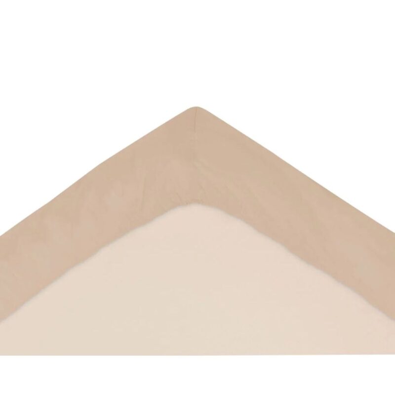 Bawełniane prześcieradło z gumką do łóżeczka 60x120 cappucino - obrazek 3