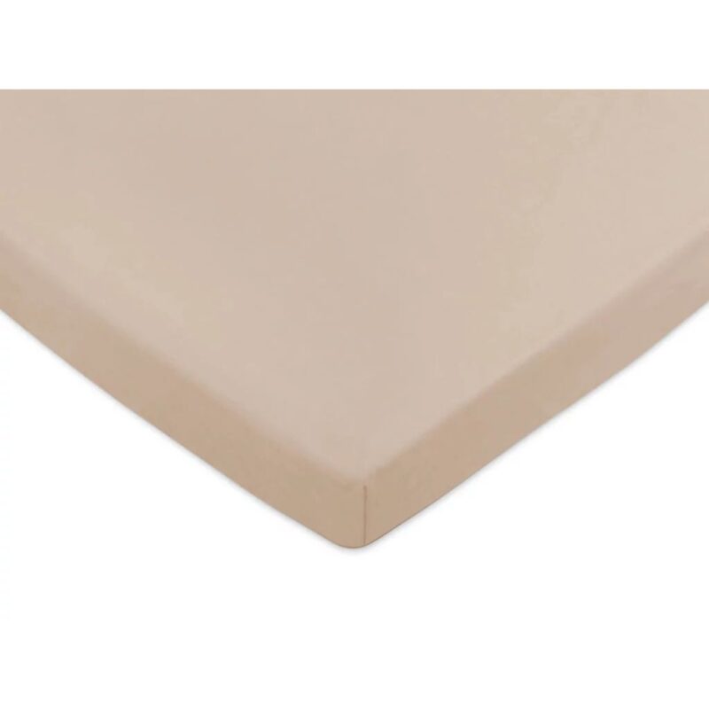 Bawełniane prześcieradło z gumką do łóżeczka 60x120 cappucino - obrazek 2