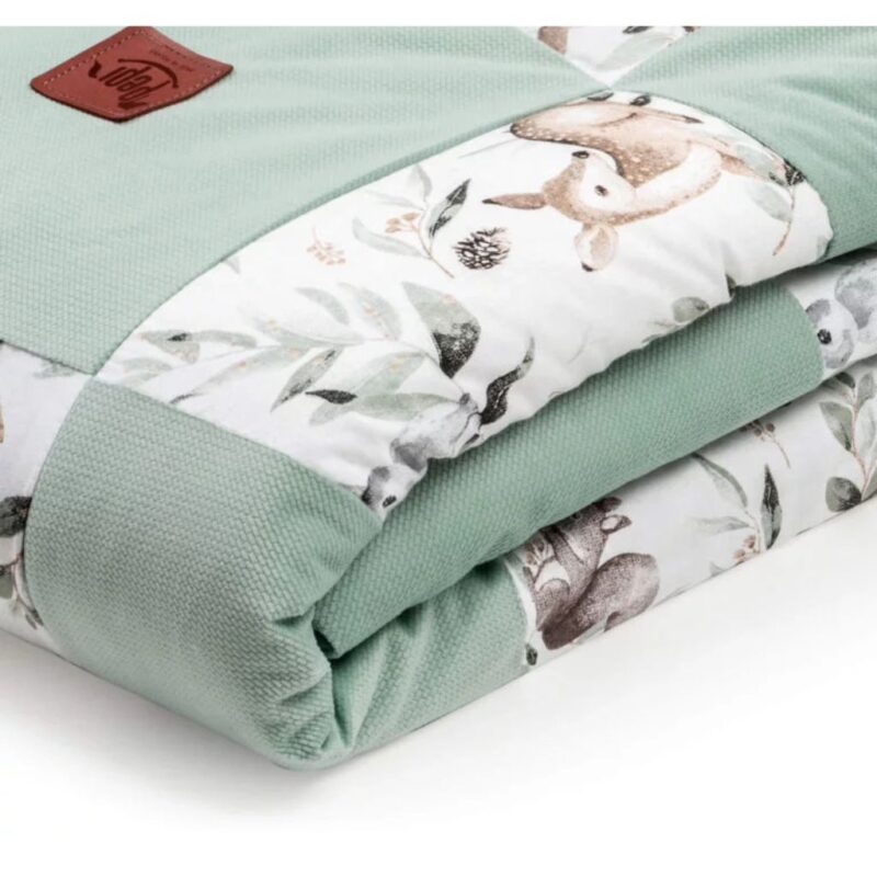 Kołderka patchwork 100×140 Green Groove z velvetem - obrazek 2