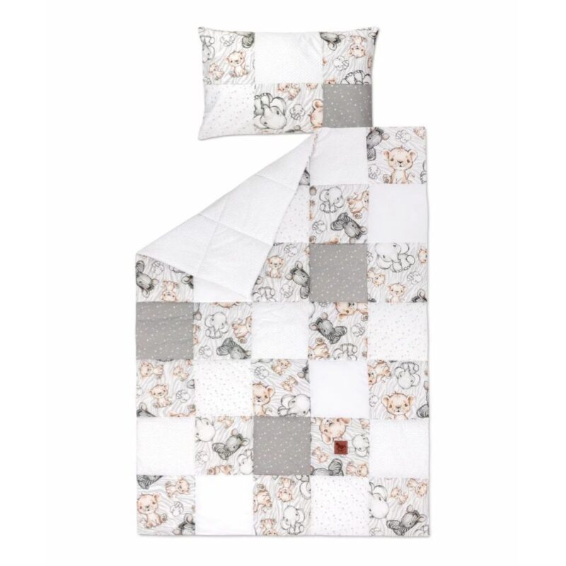 Kołderka patchwork 100×140 z poszewką na poduszkę 40×60 Safari - obrazek 2