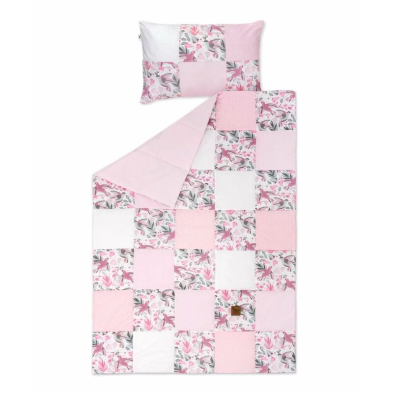 Kołderka patchwork 100×140 z poszewką na poduszkę 40×60 Hummingbird - obrazek 2