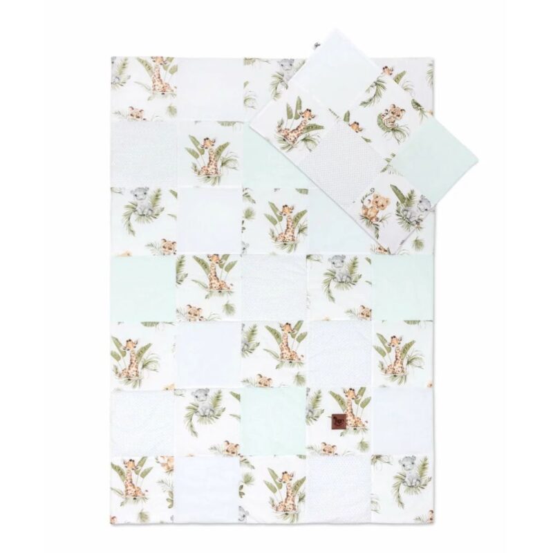 Kołderka patchwork 100×140 z poszewką na poduszkę 40×60 Afrimals - obrazek 3