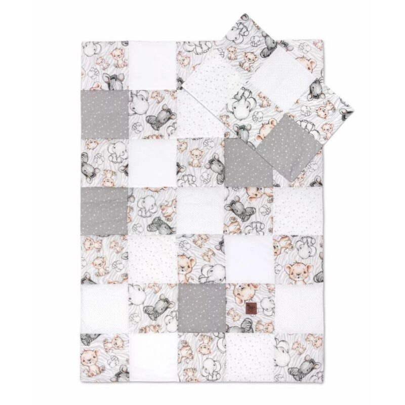 Kołderka patchwork 100×140 z poszewką na poduszkę 40×60 Safari - obrazek 3