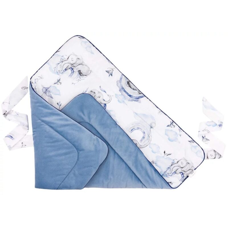 Zestaw kokon z rożkiem - Eledreams Blue - bawełna/velvet - obrazek 6