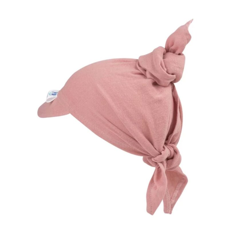 Dziecięca chustka muślinowa z daszkiem PREMIUM M – pink - obrazek 2