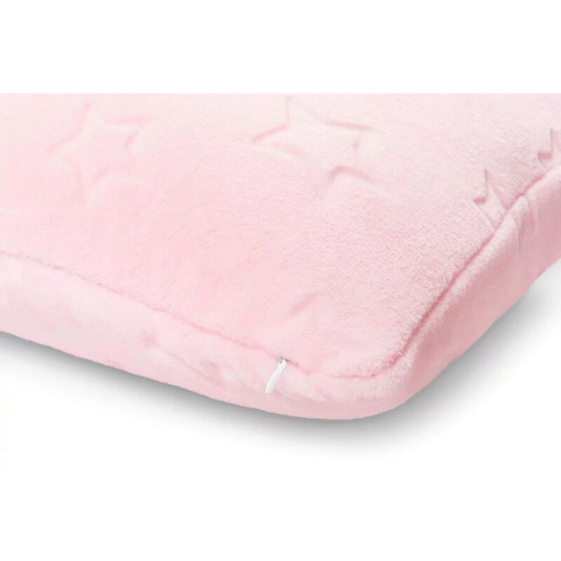 Poszewka na poduszkę z pluszu w gwiazdki 50x50 - powder pink - obrazek 3