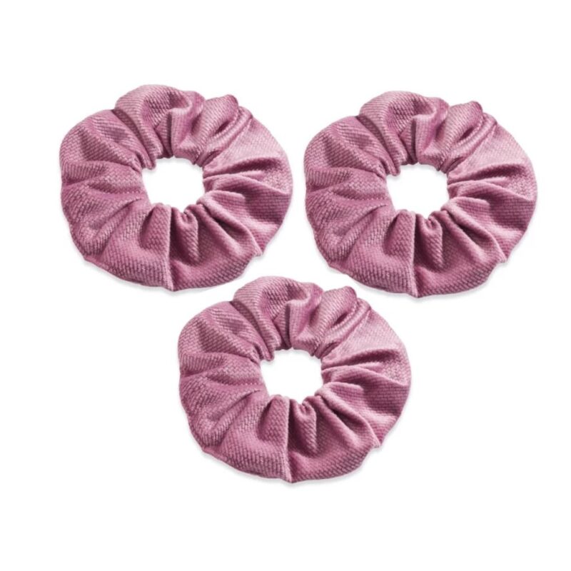 Gumka do włosów Scrunchie z velvetu old rosa (trójpak)