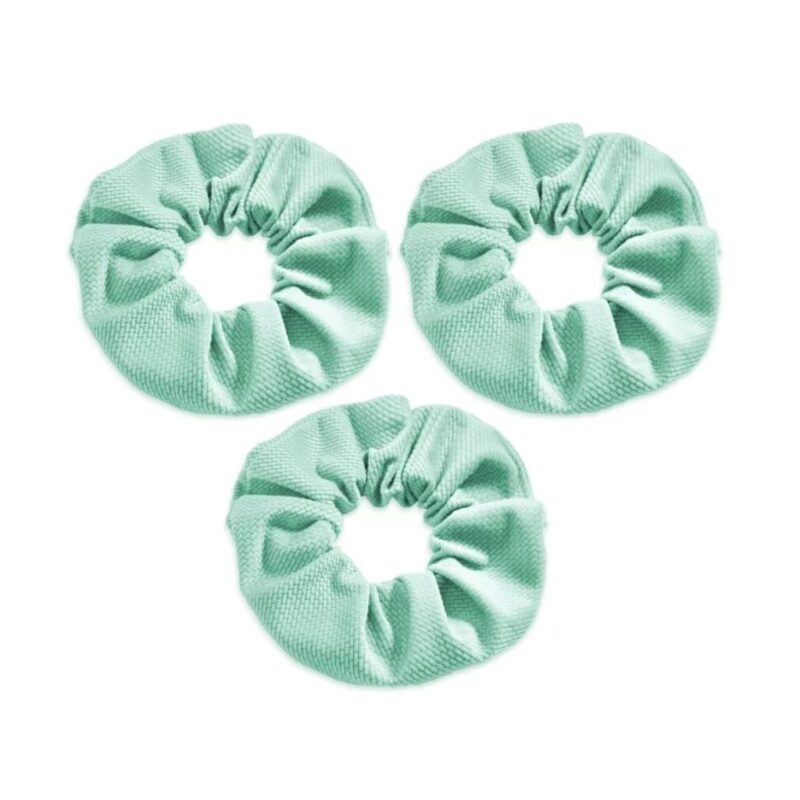 Gumka do włosów Scrunchie z velvetu mint (trójpak)