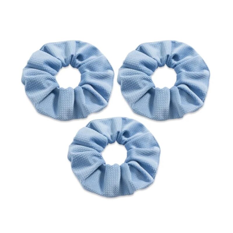 Gumka do włosów Scrunchie z velvetu jeans (trójpak)