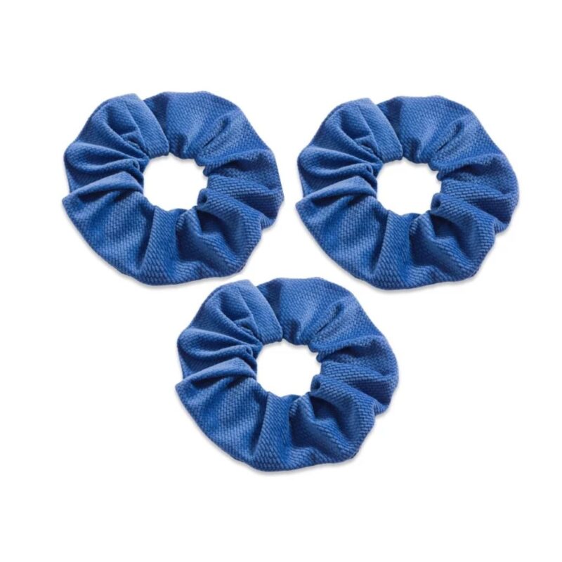 Gumka do włosów Scrunchie z velvetu blue (trójpak)