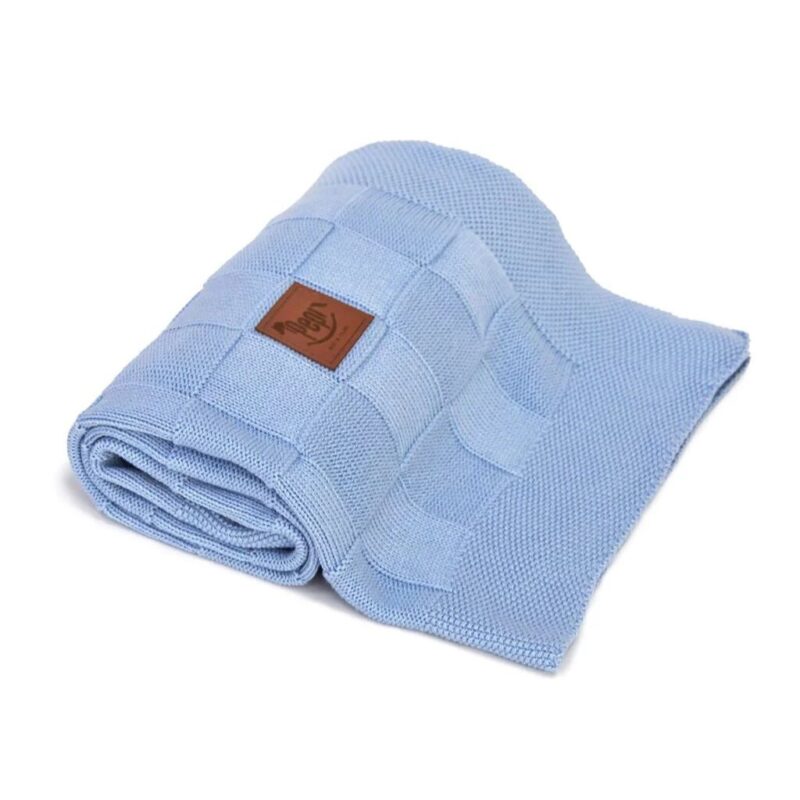 Kocyk tkany z bambusa baby blue
