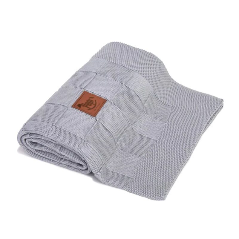 Kocyk tkany z bambusa grey silver