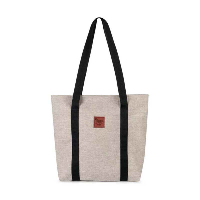 Torba shopperka na zamek ecru linen - obrazek 2