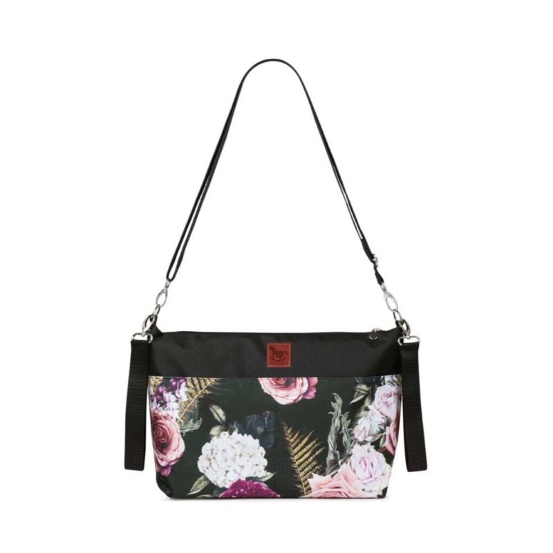 Torba wodoodporna do wózka shopper Róże w Paproci Black - obrazek 3