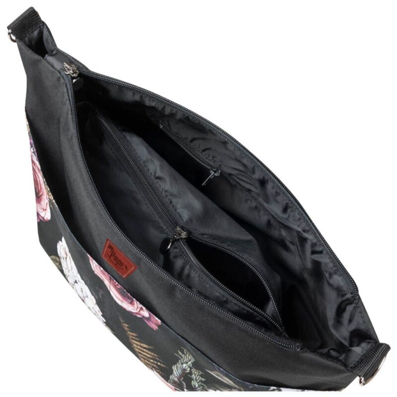 Torba wodoodporna do wózka shopper Róże w Paproci Black - obrazek 4