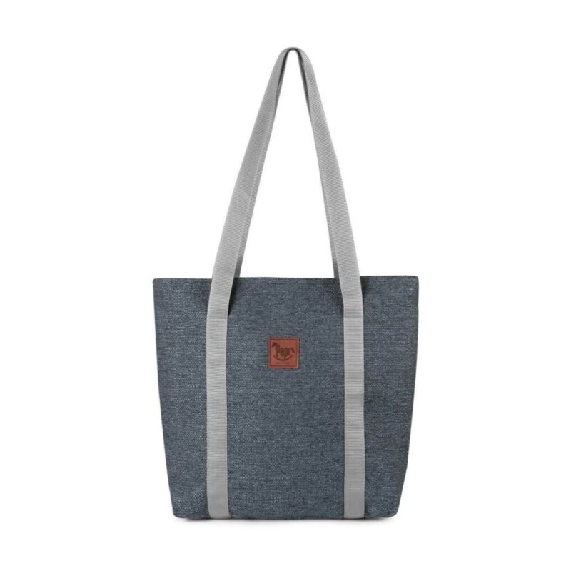 Torba shopperka na zamek jeans linen - obrazek 2