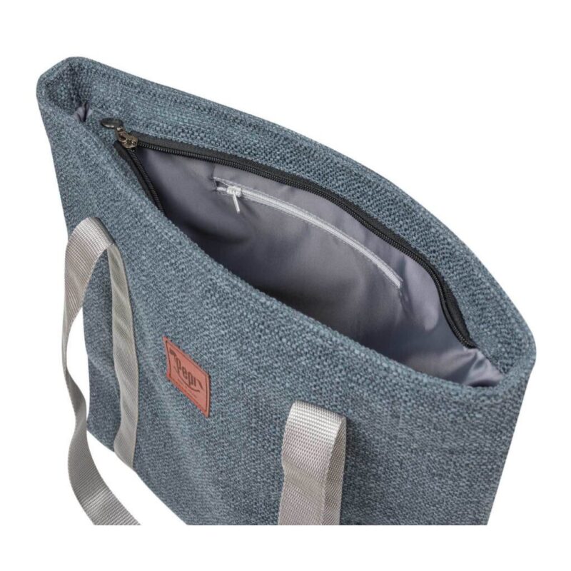 Torba shopperka na zamek jeans linen - obrazek 3