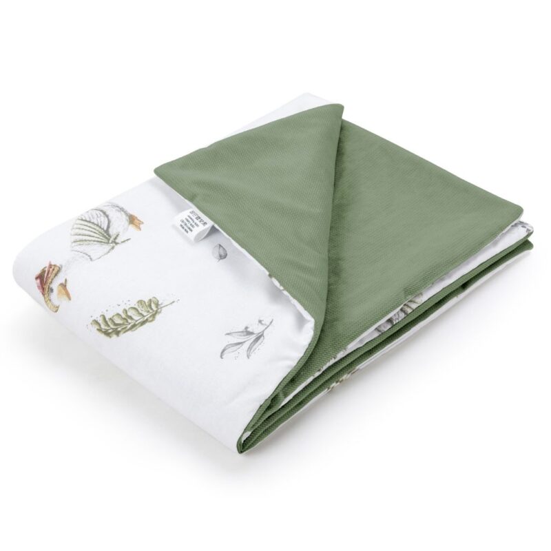 Zestaw kocyk 75×100 i poduszka 30×40 Lady Goose z velvetem sage - obrazek 3