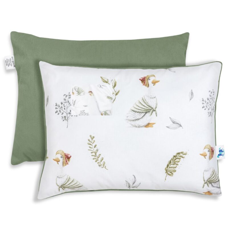 Zestaw kocyk 75×100 i poduszka 30×40 Lady Goose z velvetem sage - obrazek 2